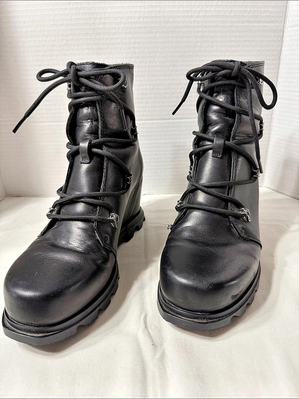 Sorel Joan of Arctic Wedge III Lace Boot Black Ankle Boots US 9.5